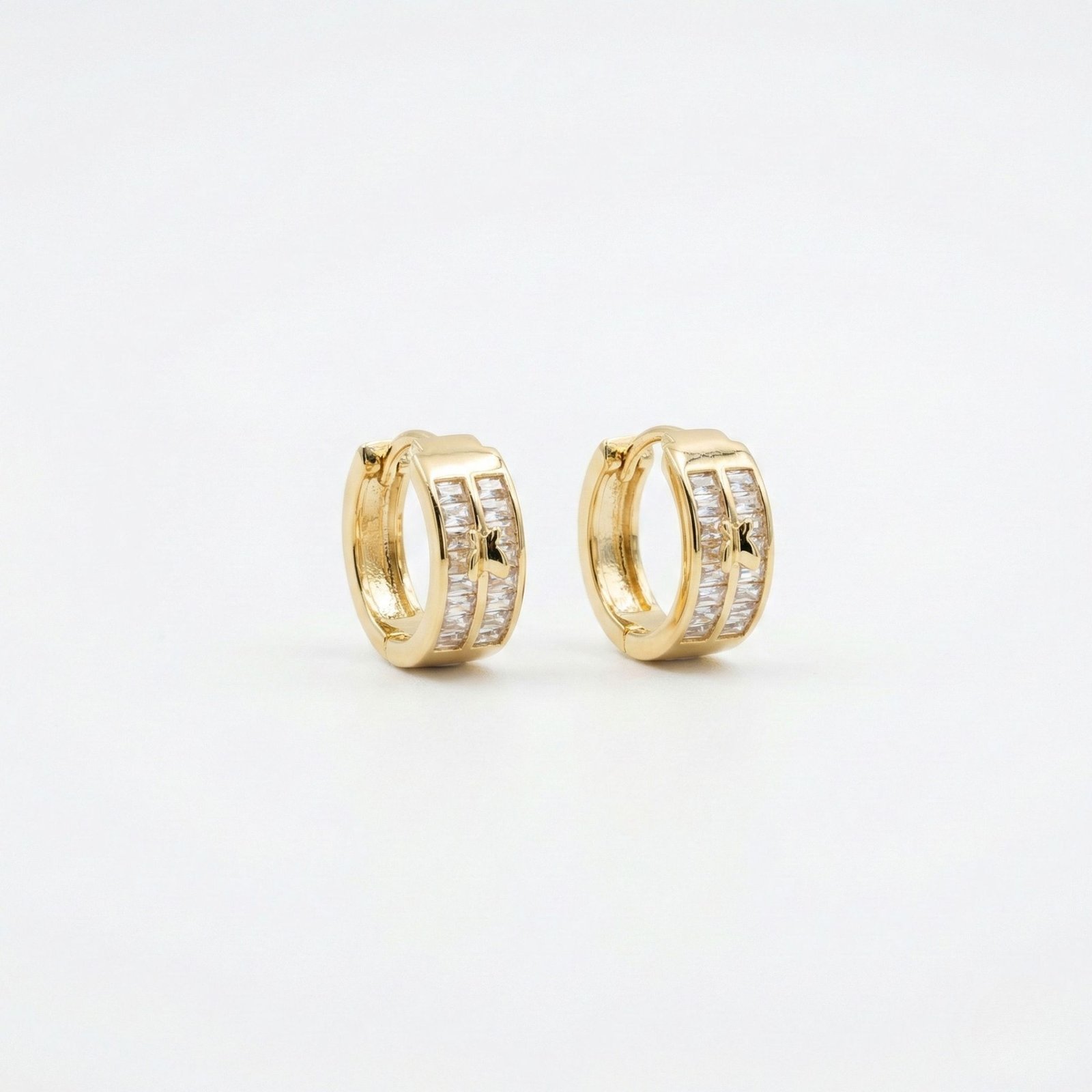 42F Rineva Aurex Baguette Crystal Huggie Hoops - Image 1