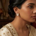 Rineva Celeste Pearl Bow Stud Earrings - Image 2