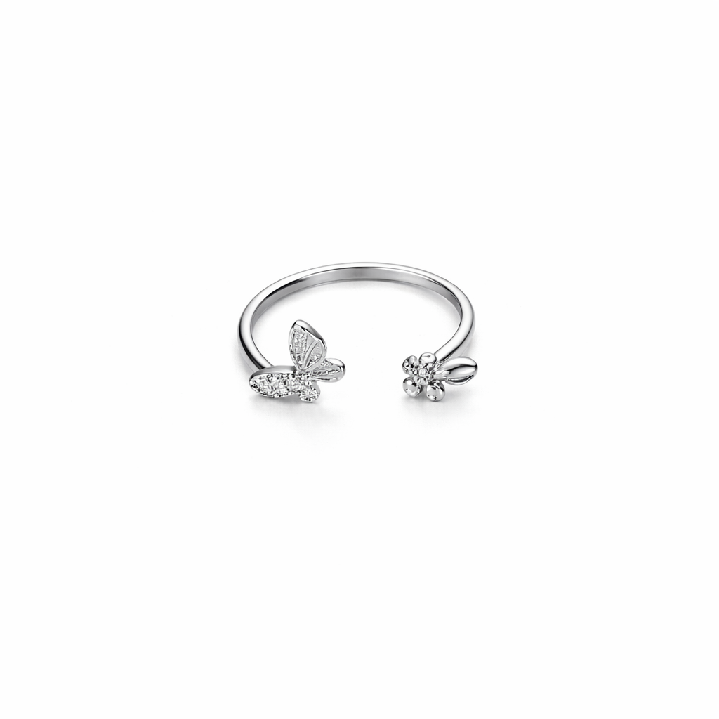 64 F Rineva Silver Flutter Open Ring - Image 1
