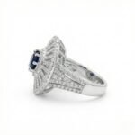 Rineva Royal Sapphire Halo Statement Ring - Image 3