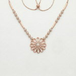 Rineva Rosé Bloom Crystal Pendant Necklace Set - Image 4