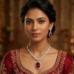 Rineva Crimson Royale Oval Necklace Set - Image 2