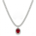 Rineva Crimson Royale Oval Necklace Set - Image 4