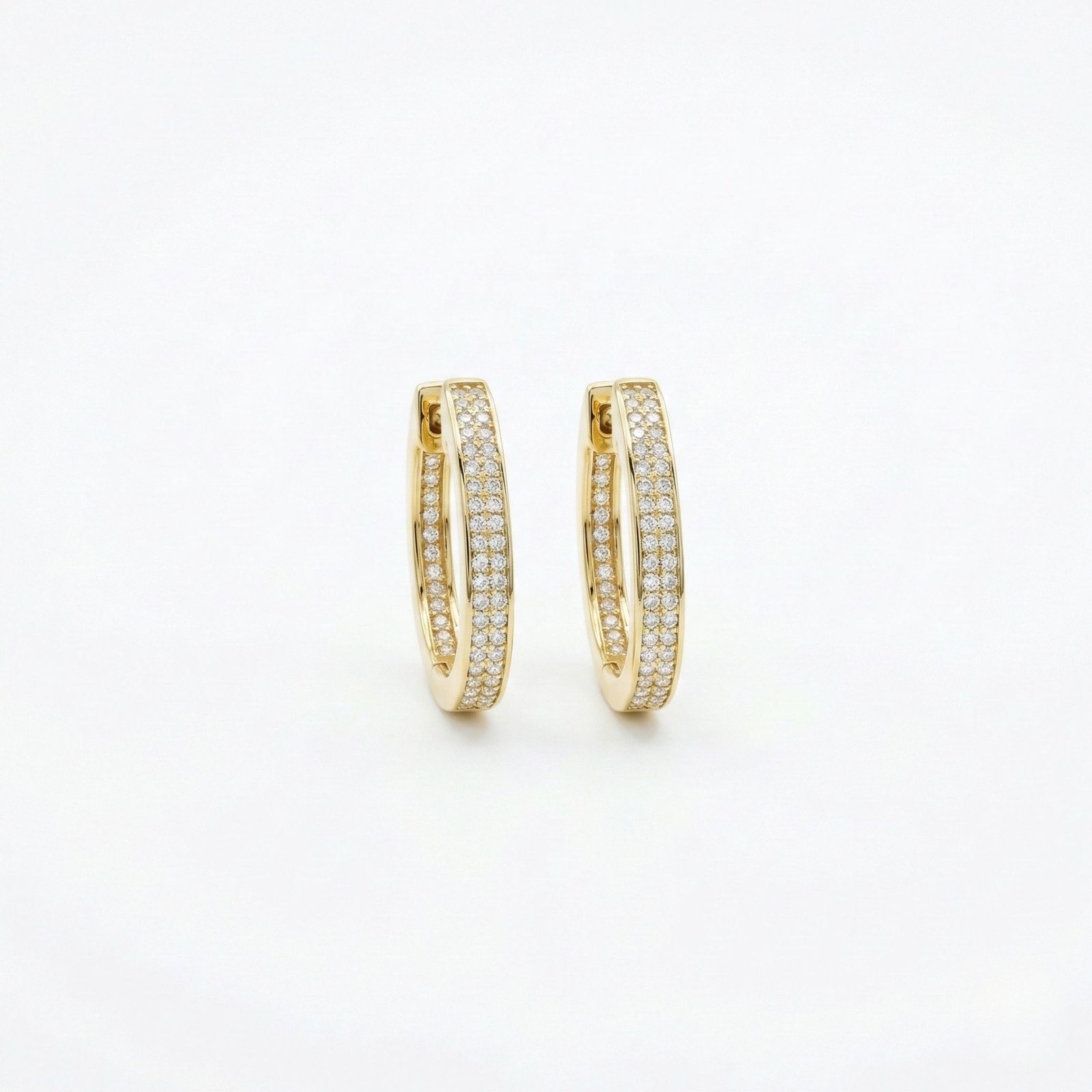9F Rineva Aurelia Crystal Gold Hoops - Image 1