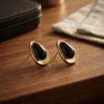 BLACK ONYX TEARDROP STUDS - Image 4