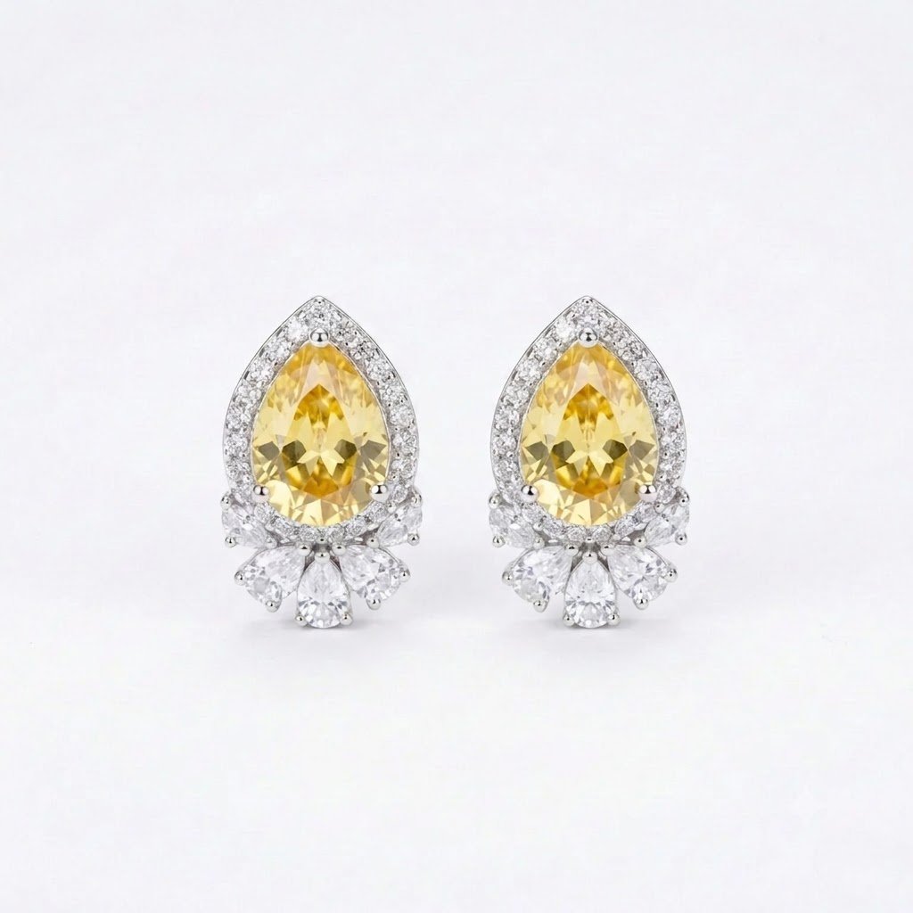 RINEVA SUNLIT ROYALE TEARDROP CRYSTAL EARINGS Rineva Sunlit Royale Teardrop Crystal Earrings - Image 1