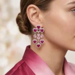 Rineva Amoura Cascading Heart Crystal Chandelier Earrings - Image 3