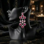 Rineva Amoura Cascading Heart Crystal Chandelier Earrings - Image 4