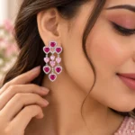 Rineva Amoura Cascading Heart Crystal Chandelier Earrings - Image 2