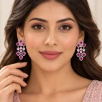 Rineva Amoura Cascading Heart Crystal Chandelier Earrings - Image 3