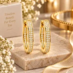 Rineva Aurelia Crystal Gold Hoops - Image 3