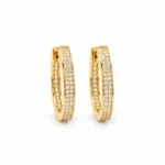 Rineva Aurelia Crystal Gold Hoops
