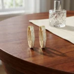 Rineva Aurelia Crystal Gold Hoops - Image 4
