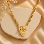Rineva Aurelia Lock Charm Chain Necklace - Image 3