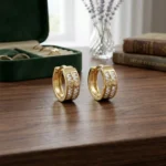 Rineva Aurex Baguette Crystal Huggie Hoops - Image 3
