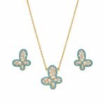 Rineva Azure Flutter Crystal Pendant Set