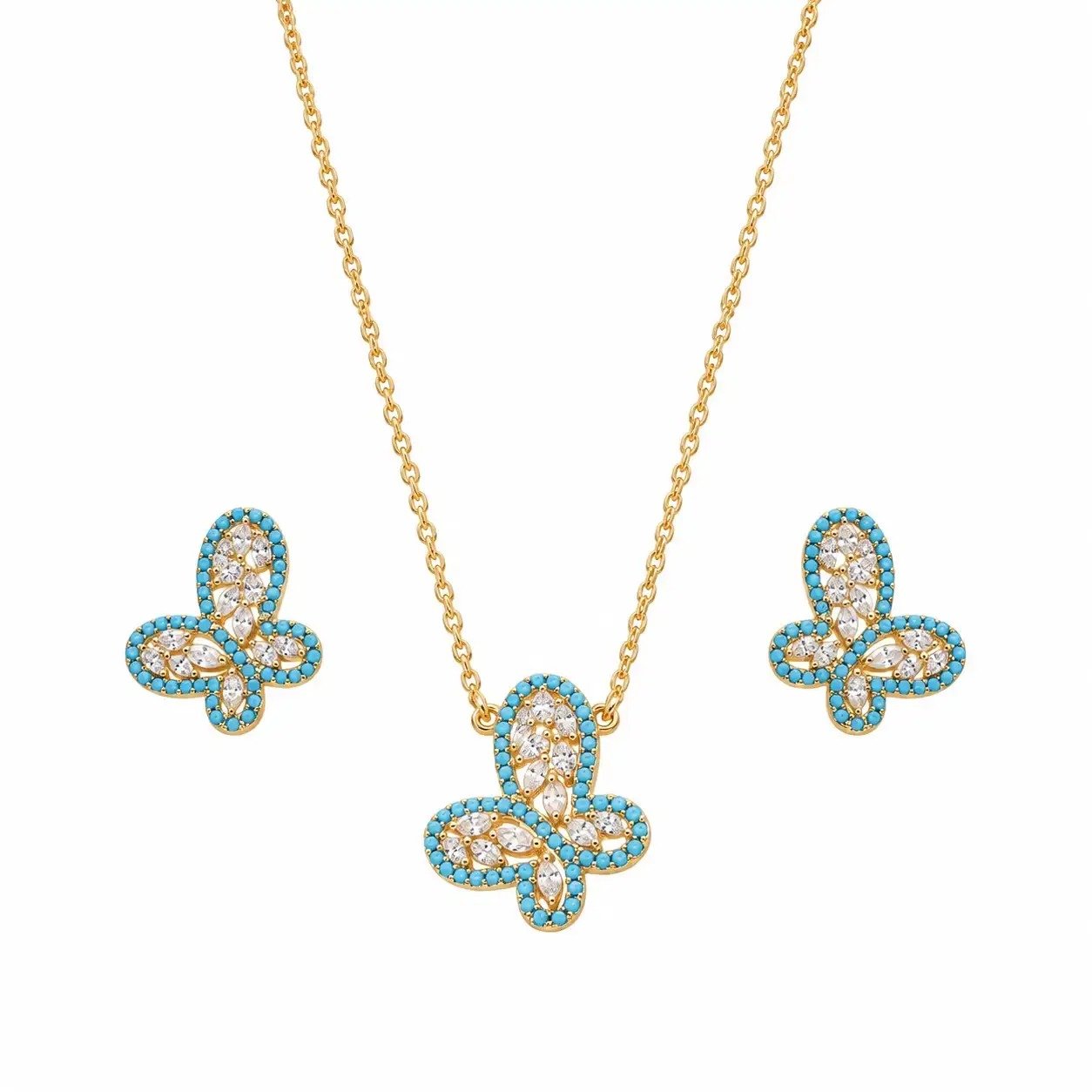 Rineva Azure Flutter Crystal Pendant Set Rineva Azure Flutter Crystal Pendant Set - Image 1