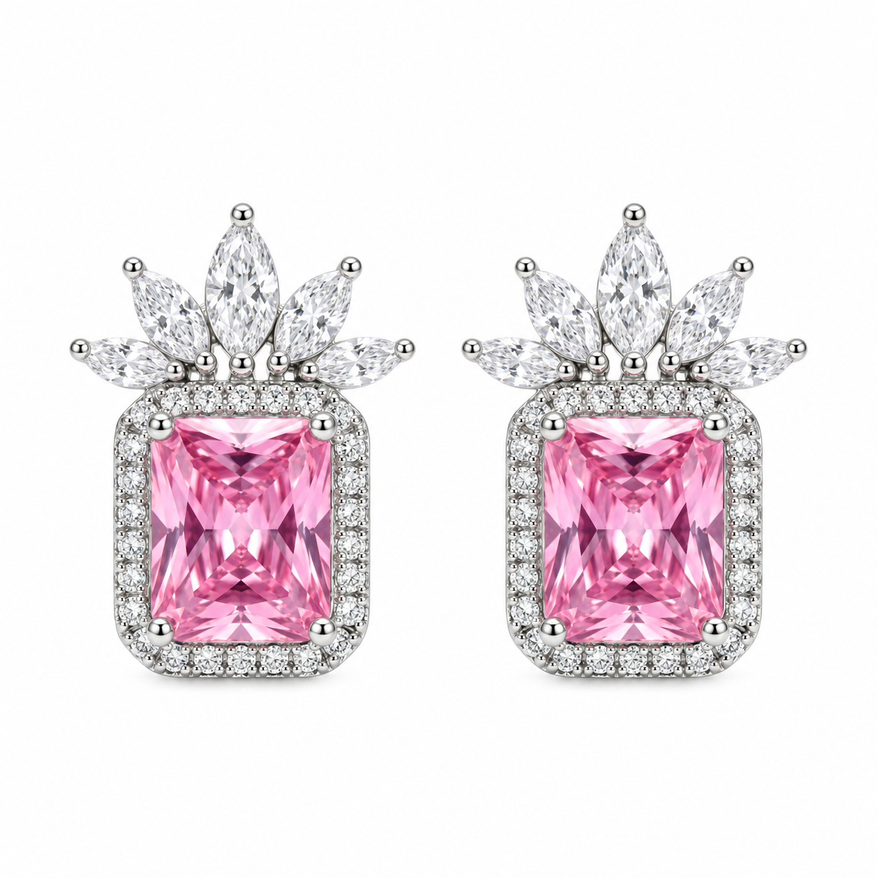 Rineva Blush Crown Radiance Crystal Earrings Rineva Blush Crown Radiance Crystal Earrings - Image 1