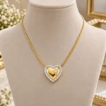 Rineva Celeste Heart Halo Pendant Necklace - Image 4