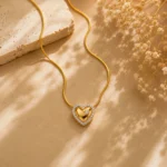 Rineva Celeste Heart Halo Pendant Necklace - Image 4