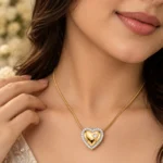 Rineva Celeste Heart Halo Pendant Necklace - Image 2