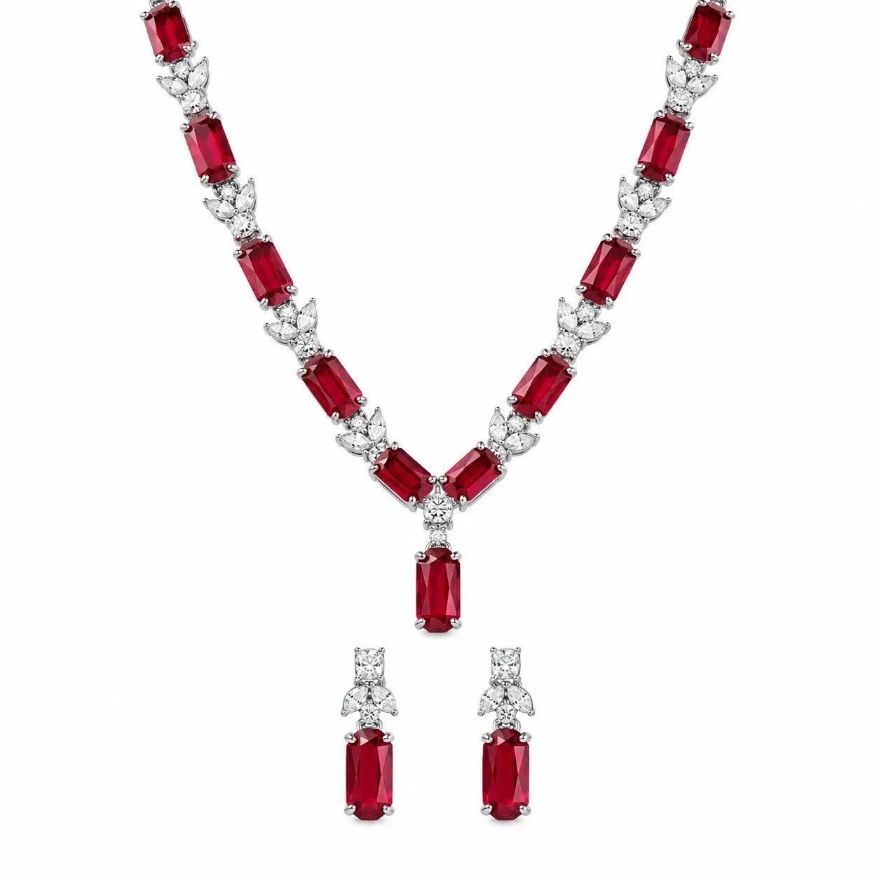 Rineva Crimson Royale Necklace Set Rineva Crimson Royale Necklace Set - Image 1