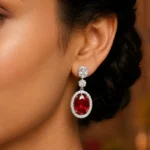 Rineva Crimson Royale Oval Necklace Set - Image 3