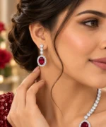 Rineva Crimson Royale Oval Necklace Set - Image 3
