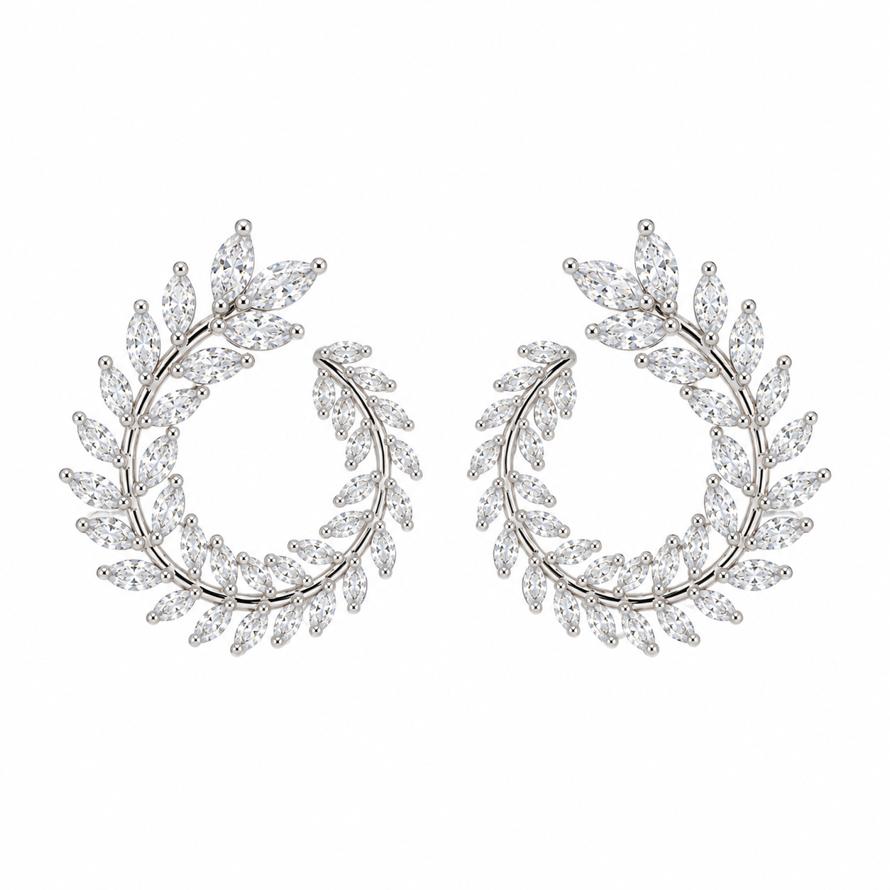 Rineva Elowen Crystal Vine Hoop Earrings Rineva Elowen Crystal Vine Hoop Earrings - Image 1