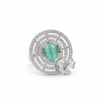 Rineva Emerald Aura Crystal Statement Ring