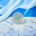 Rineva Emerald Aura Crystal Statement Ring - Image 4
