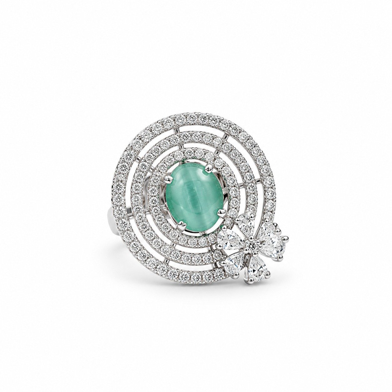 Rineva Emerald Aura Crystal Statement Ring Rineva Emerald Aura Crystal Statement Ring - Image 1