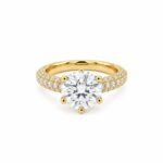 Rineva Golden Halo Solitaire Ring