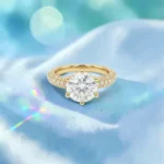 Rineva Golden Halo Solitaire Ring - Image 4