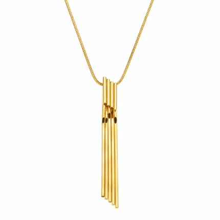 Rineva Luxe Linear Tassel Pendant Necklace