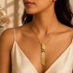 Rineva Luxe Linear Tassel Pendant Necklace - Image 2