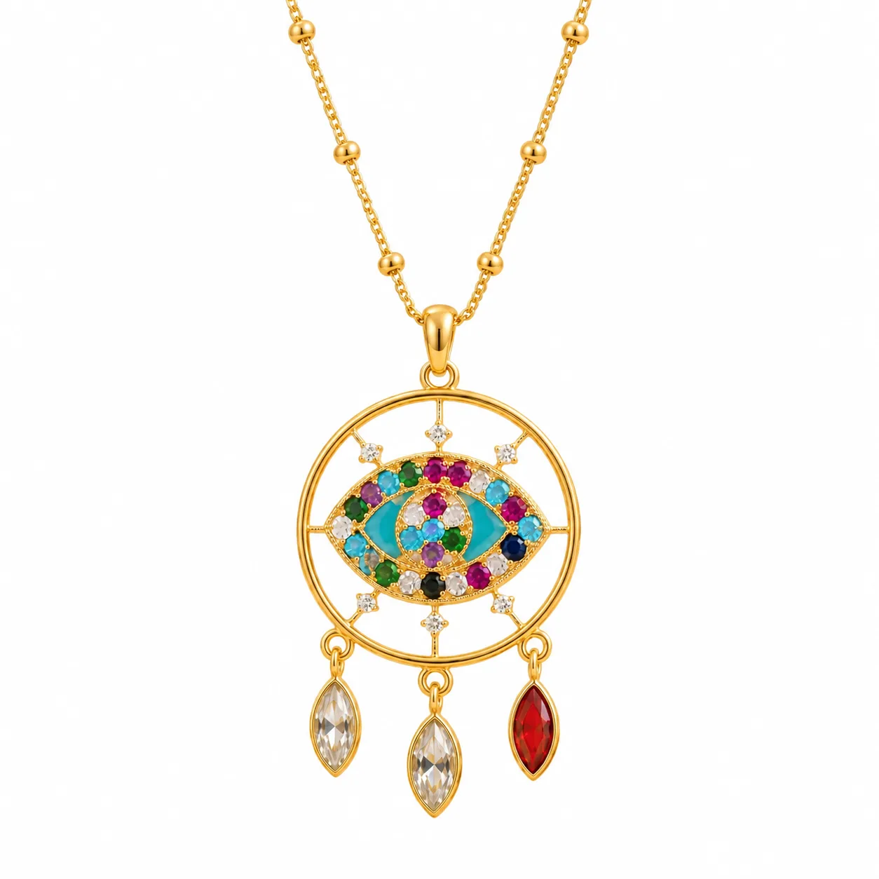 Rineva Nazar Royale Enamel Charm Pendant (1) Rineva Nazar Royale Enamel Charm Pendant - Image 1