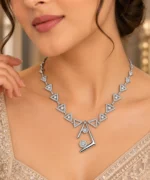 Rineva Noir Triad Crystal Statement Necklace - Image 2