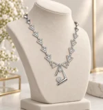 Rineva Noir Triad Crystal Statement Necklace - Image 4