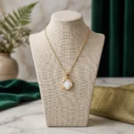 Rineva Pearl Clover Charm Pendant Necklace - Image 4