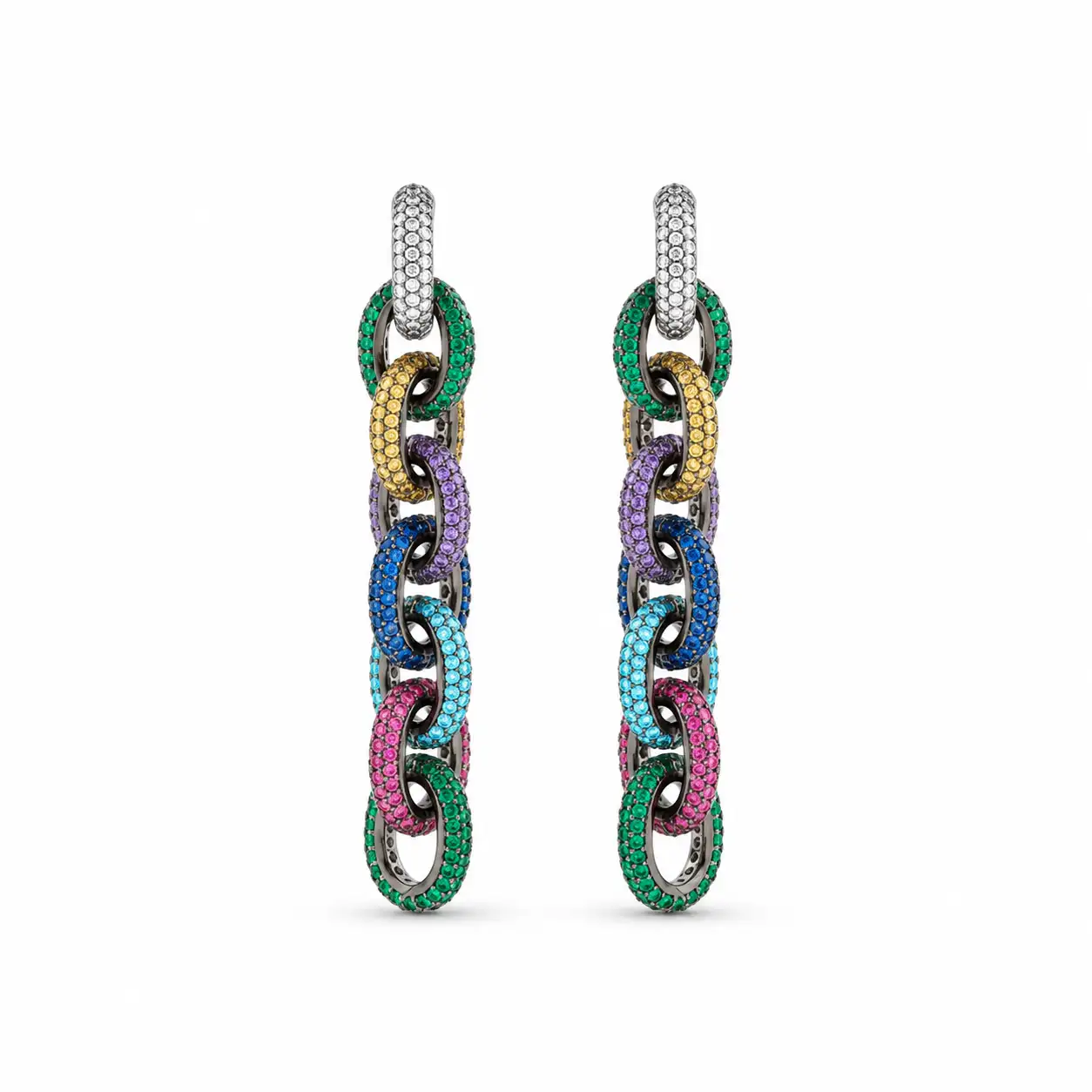 Rineva Prism Luxe Chain Drop Earrings Rineva Prism Luxe Chain Drop Earrings - Image 1