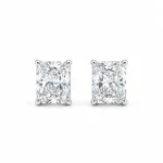 Rineva Radiant Royale Solitaire Stud Earrings