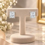 Rineva Radiant Royale Solitaire Stud Earrings - Image 3