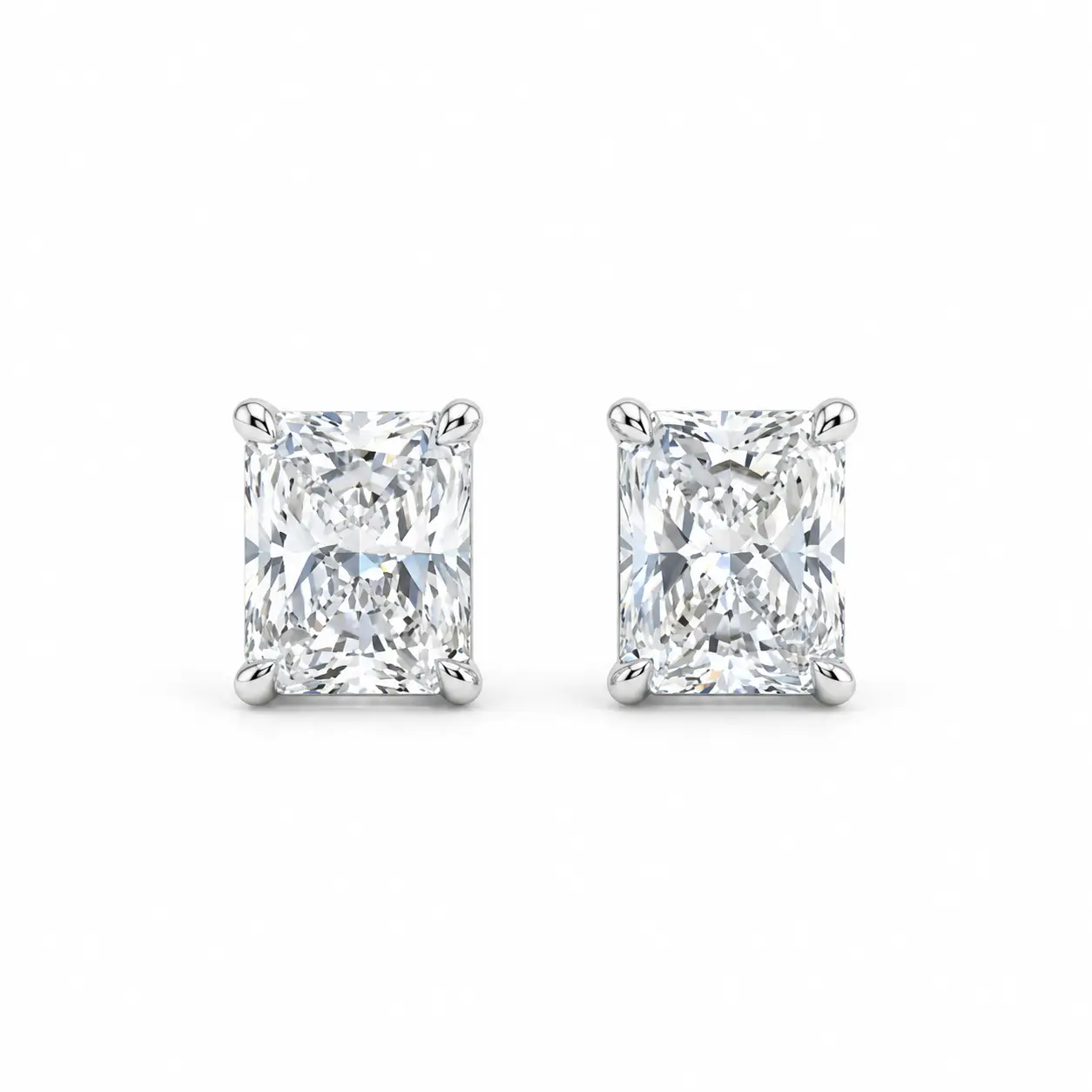 Rineva Radiant Royale Solitaire Stud Earrings Rineva Radiant Royale Solitaire Stud Earrings - Image 1
