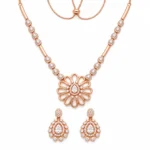 Rineva Rosé Bloom Crystal Pendant Necklace Set