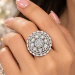 Rineva Royal Bloom Crystal Cocktail Ring - Image 3