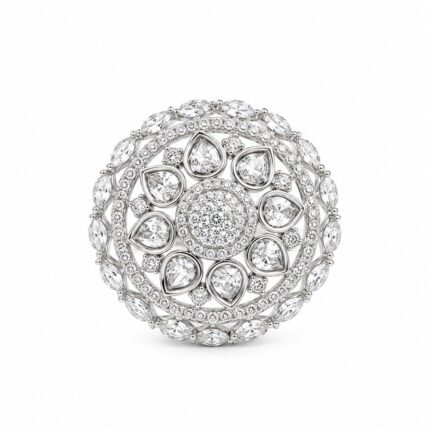 Rineva Royal Bloom Crystal Cocktail Ring