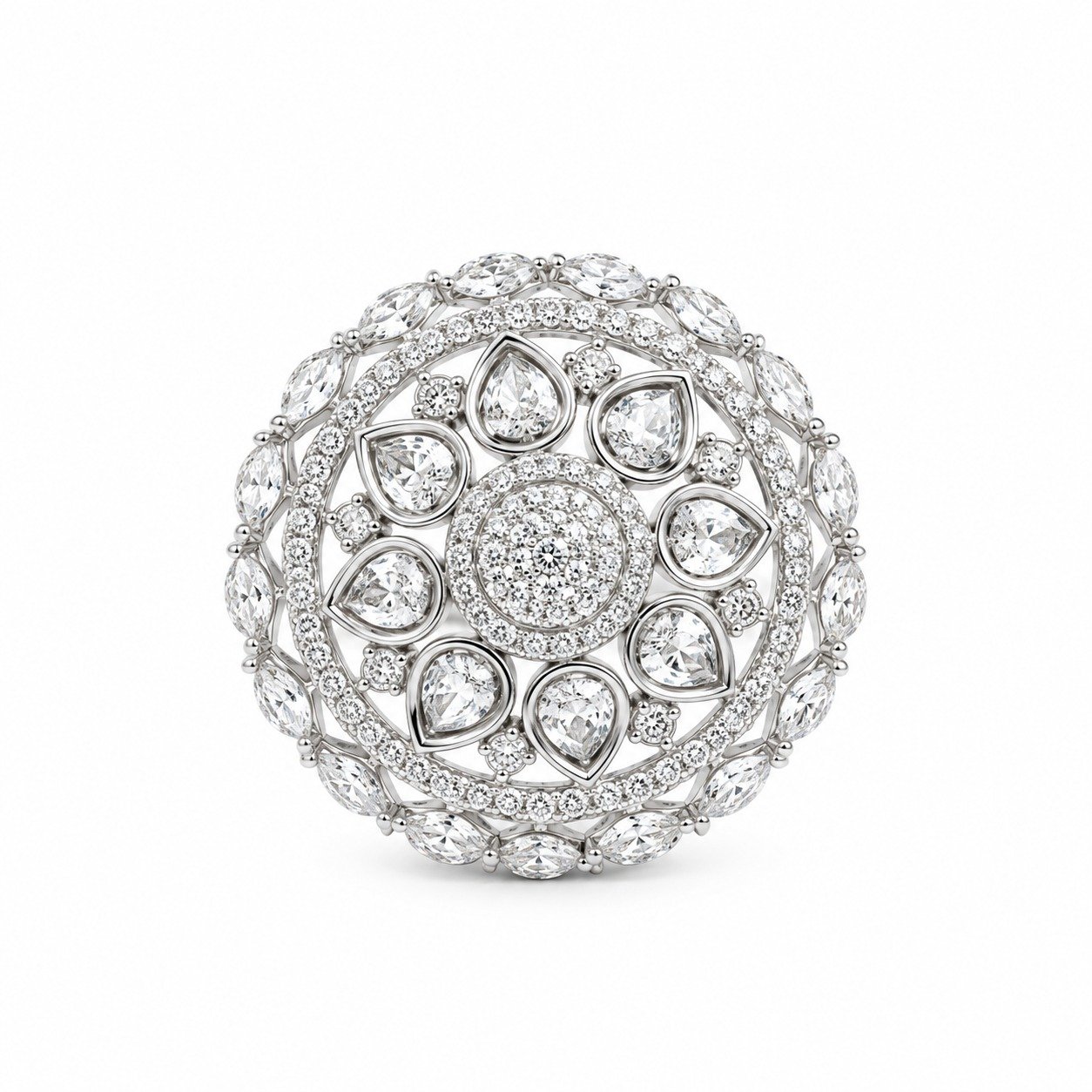 Rineva Royal Bloom Crystal Cocktail Ring Rineva Royal Bloom Crystal Cocktail Ring - Image 1