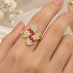 Rineva Ruby Bloom Elegance Ring - Image 3