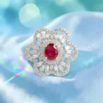 Rineva Ruby Bloom Halo Statement Ring - Image 5
